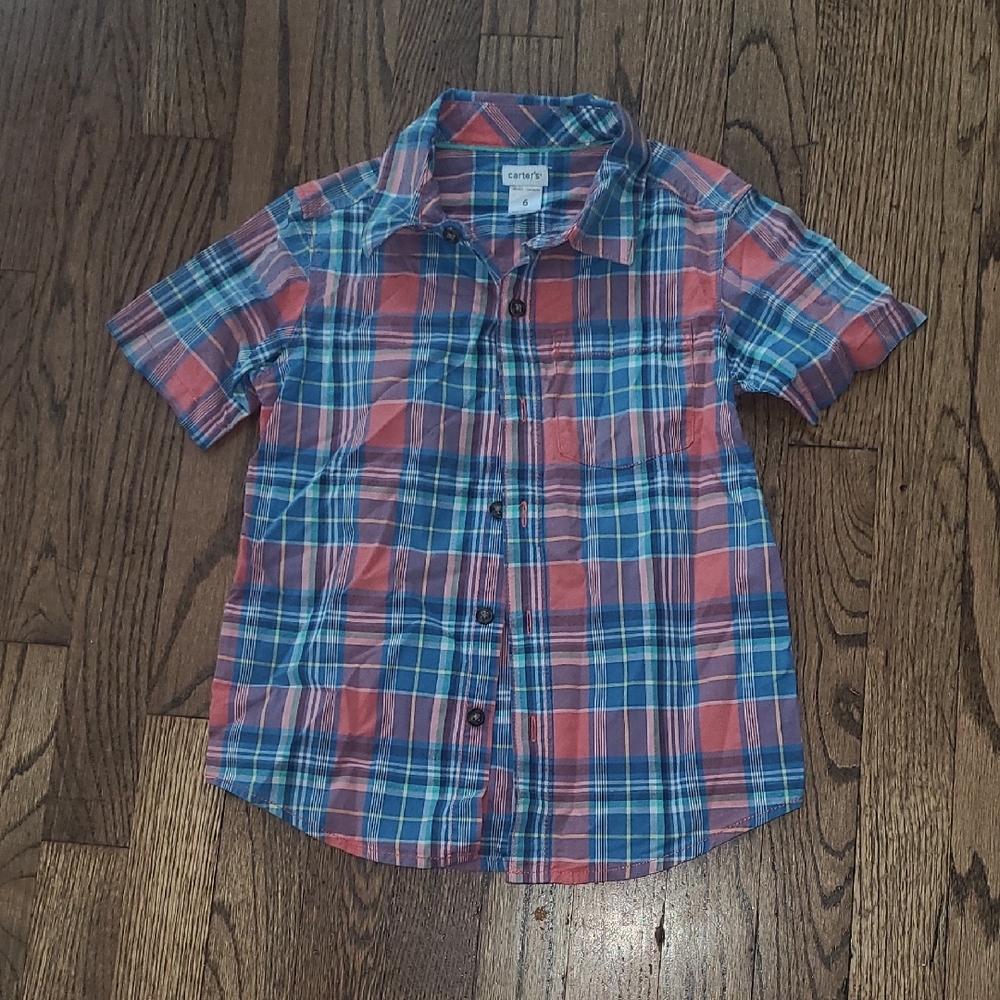 Carter's Red and Blue Button Down Shirt